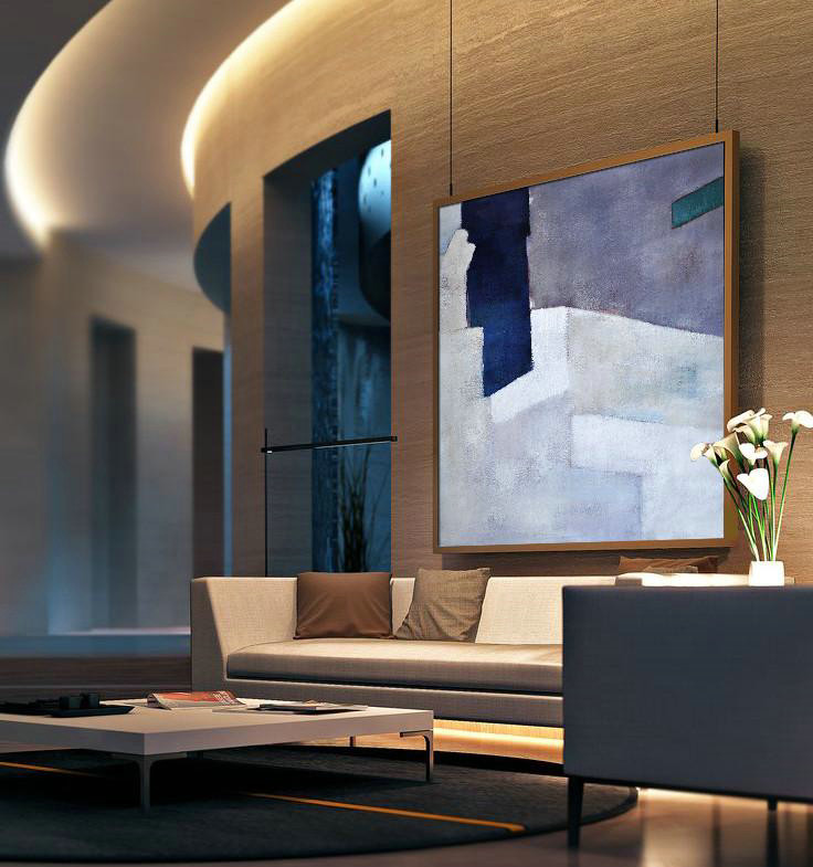 Hand Painted Extra Large Abstract Painting,Oversized Contemporary Art,Acrylic Painting Wall Art,Grey,Blue,White,Duck Green.etc